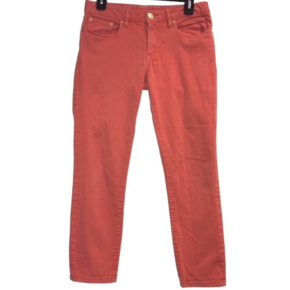 Tory Burch Alexa Cropped Skinny Pant Salmon Woman’s - Picture 1 of 12